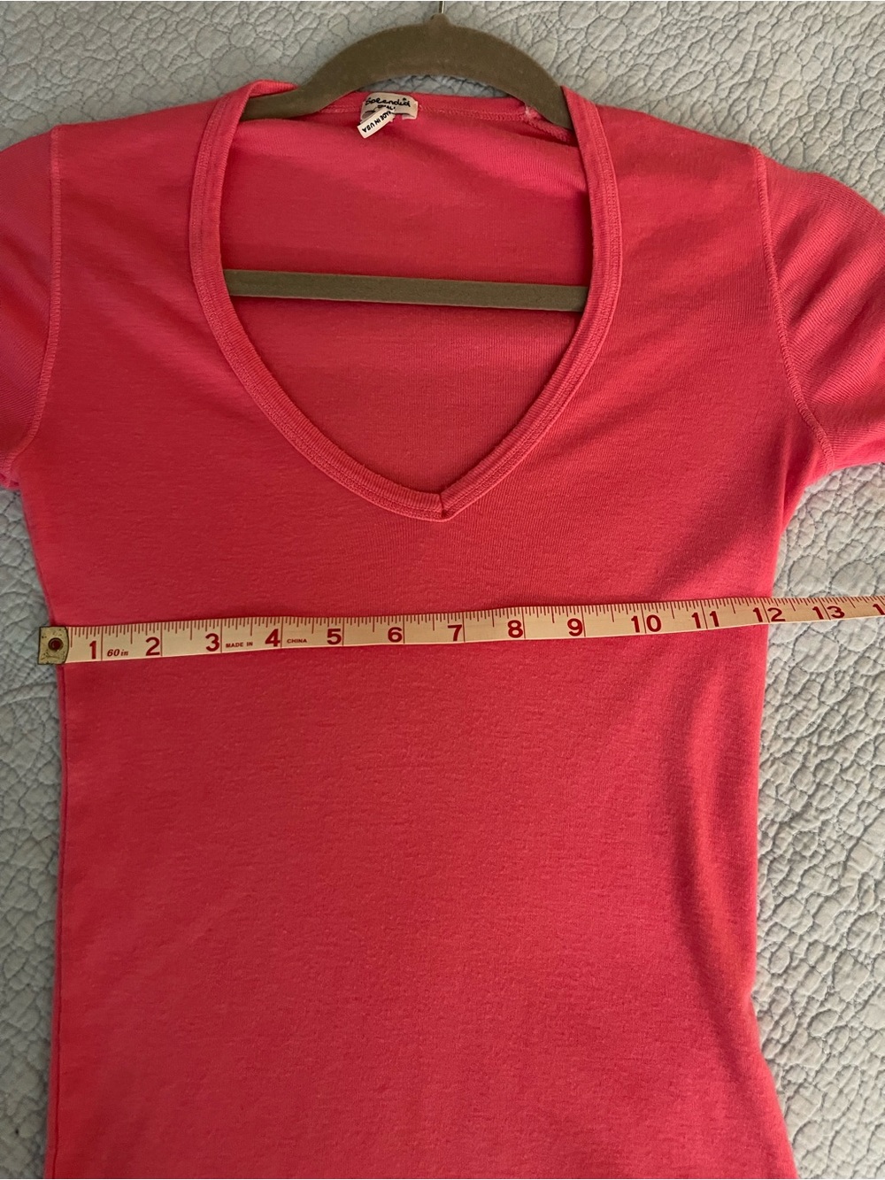 Splendid Women's V-Neck Long Sleeve Top - Pink - Picture 6 of 7